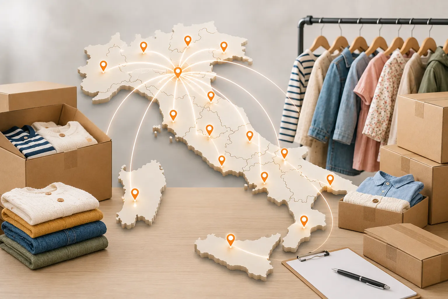 Dove operiamo Stocchisti Bambino - ritiro stock abbigliamento bambino in Italia