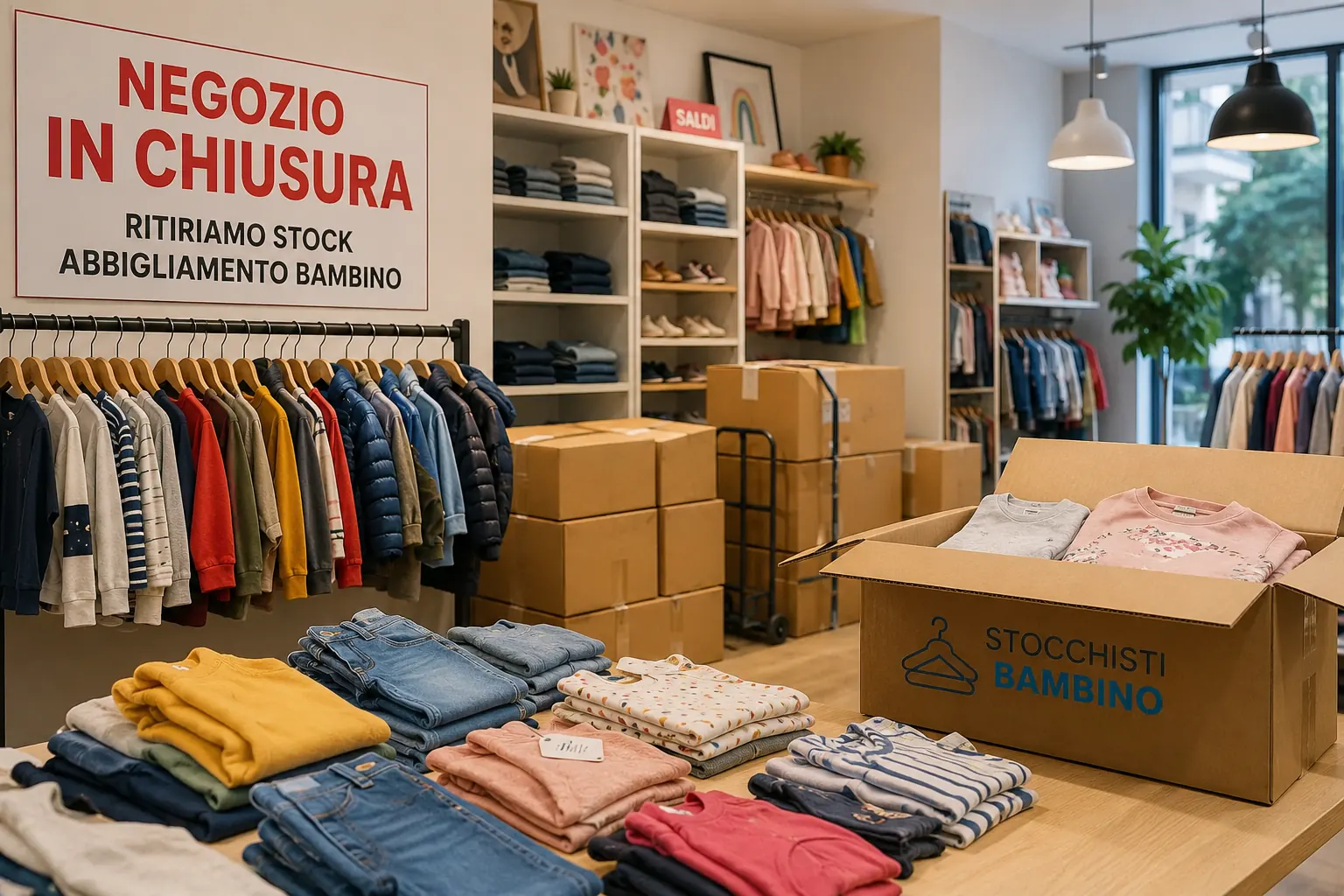 Ritiro rimanenze abbigliamento bambino da negozi e chiusure attività