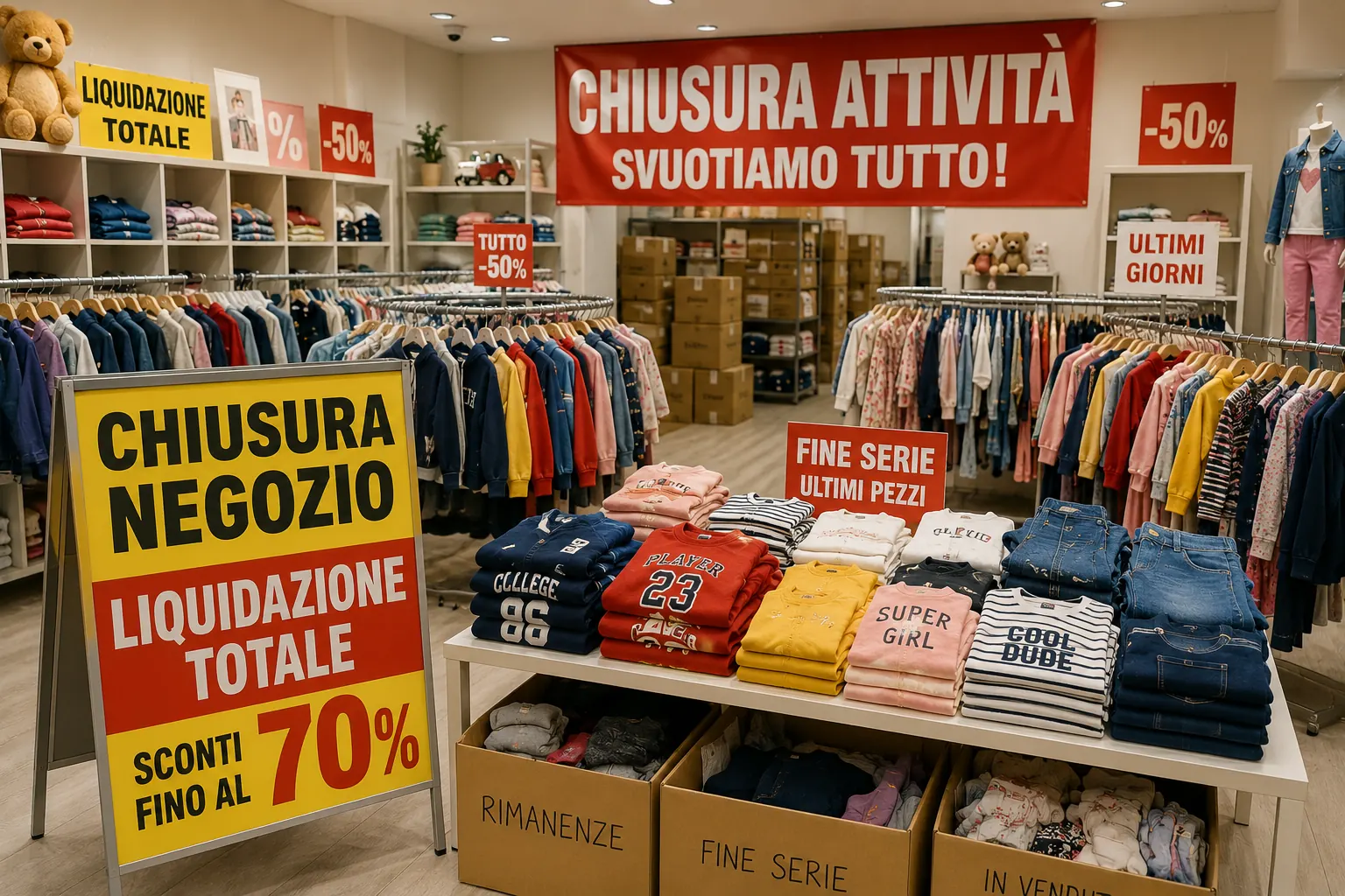 Chiusura negozio bambino