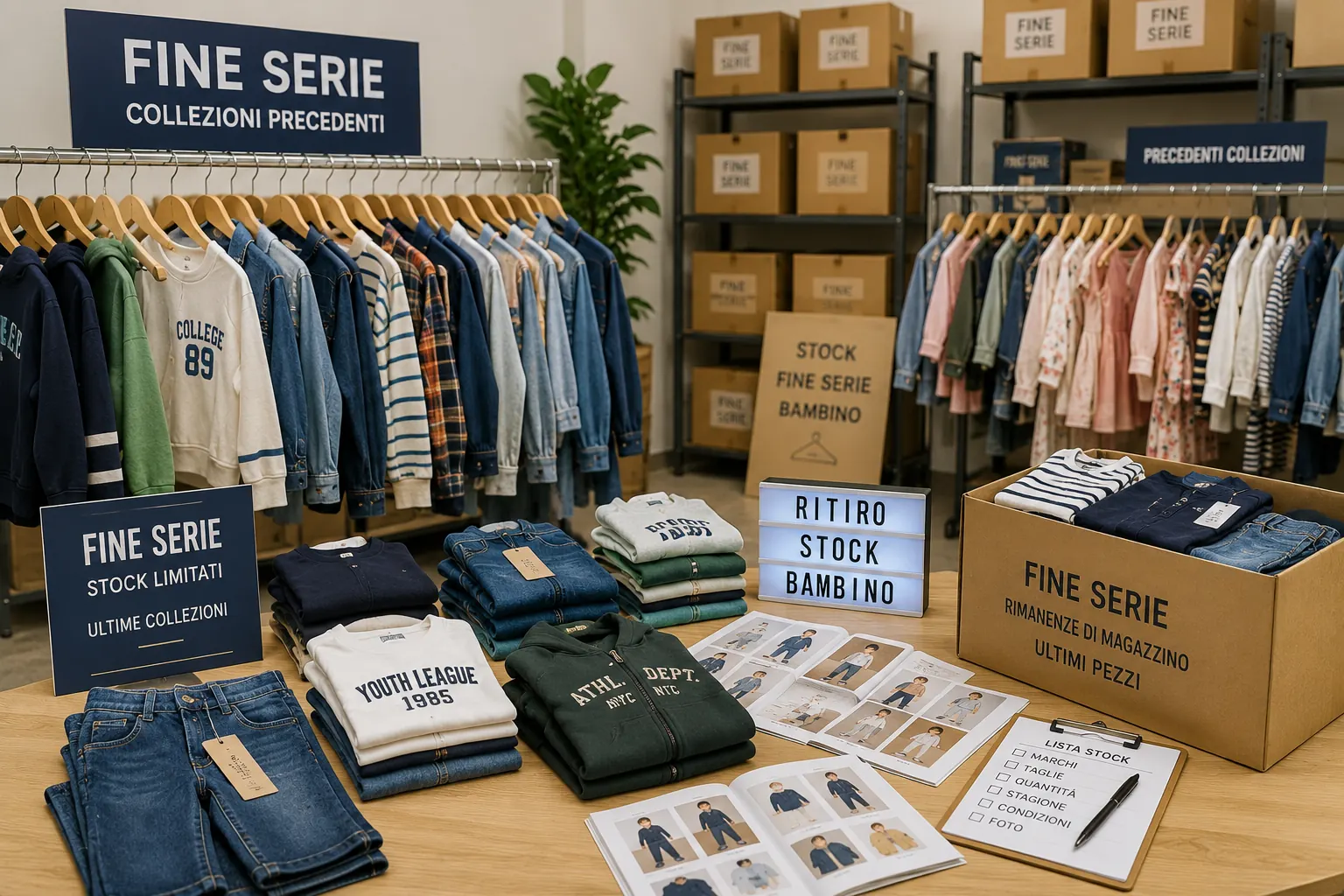 Foto fine serie abbigliamento bambino da allegare alla valutazione